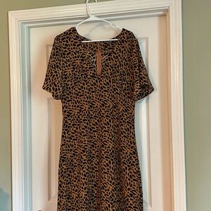 Nasty Gal Leopard Slit Flowy Maxi Dress